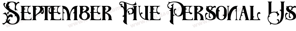 September Five Personal Use字体转换